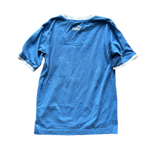 VINTAGE PUMA BLUE T-SHIRT WITH WHITE DETAILING