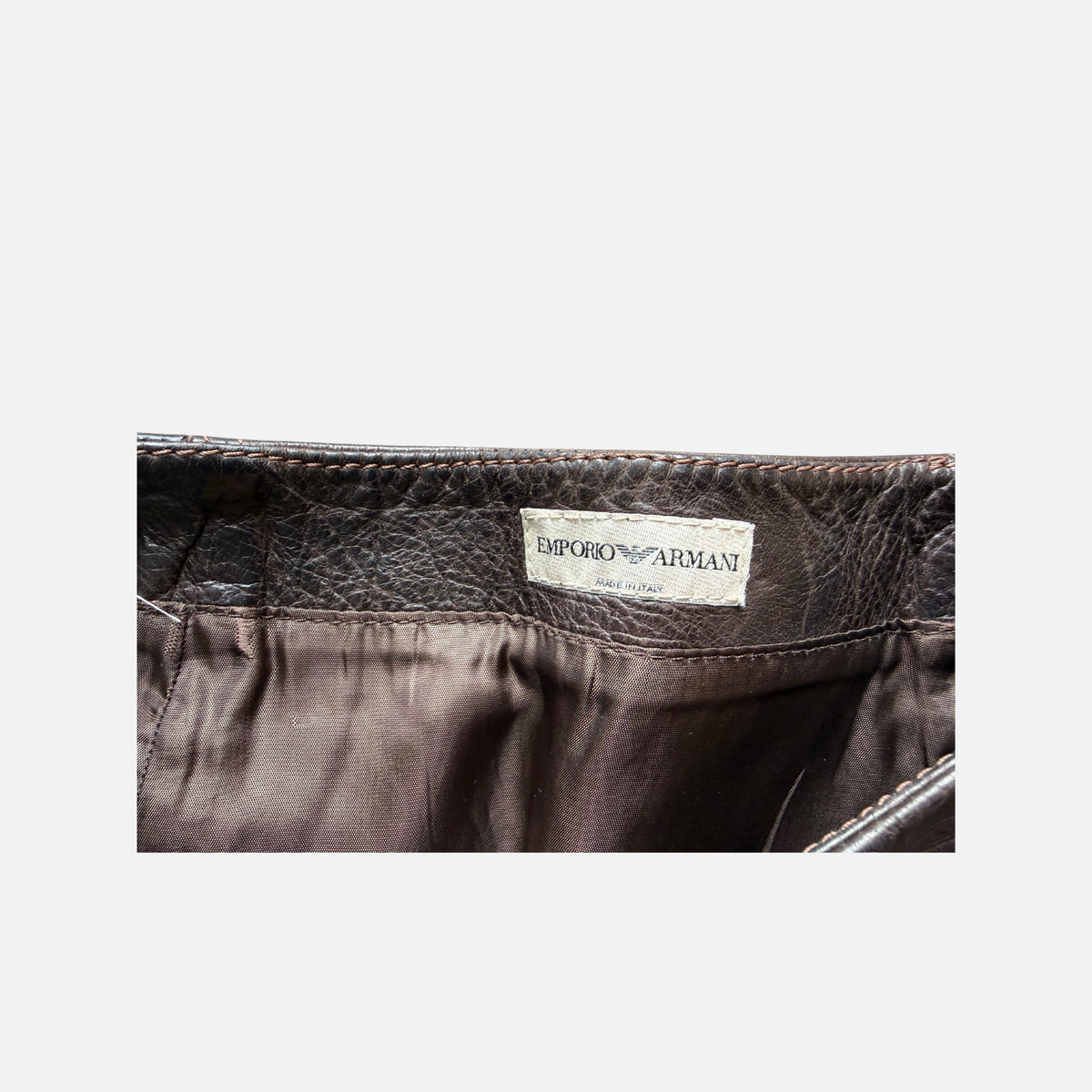 Emporio Armani 2003 Leather Pencil Skirt