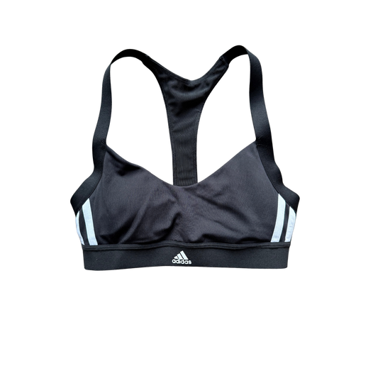 VINTAGE ADIDAS BLACK SPORTS BRA WITH STRIPES