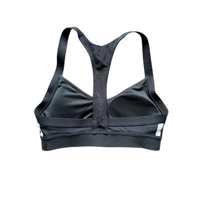 VINTAGE ADIDAS BLACK SPORTS BRA WITH STRIPES