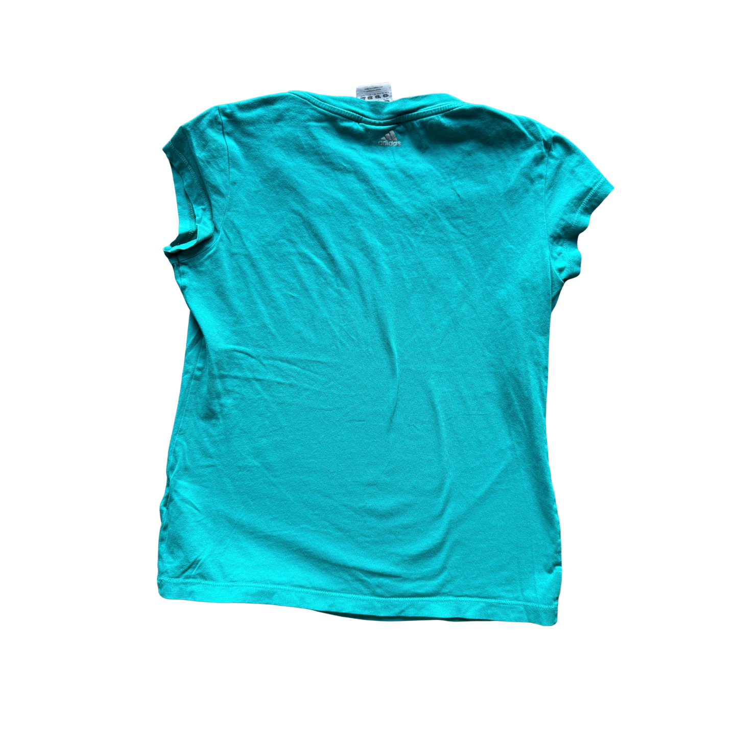 VINTAGE ADIDAS TURQUIOSE T-SHIRT WITH TEXTURED LOGO