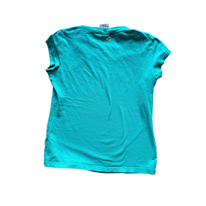 VINTAGE ADIDAS TURQUIOSE T-SHIRT WITH TEXTURED LOGO