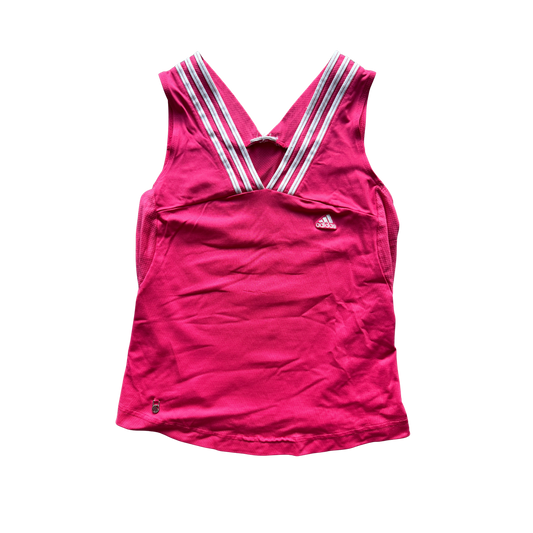 VINTAGE ADIDAS PINK V-NECK TANK TOP
