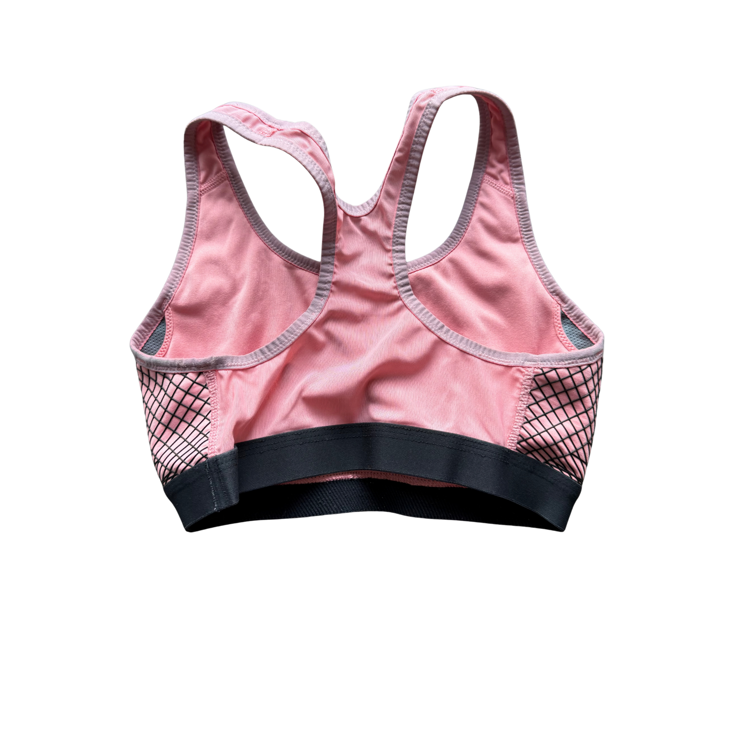 VINTAGE LIGHT PINK SPORTS BRA WITH GRAPHIC LINE DETAILING
