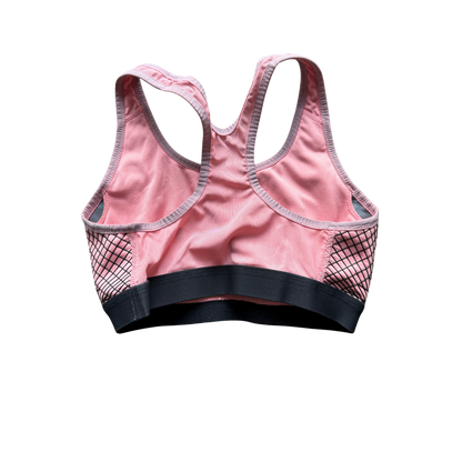 VINTAGE LIGHT PINK SPORTS BRA WITH GRAPHIC LINE DETAILING