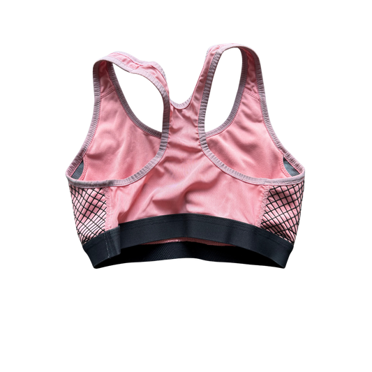 VINTAGE LIGHT PINK SPORTS BRA WITH GRAPHIC LINE DETAILING