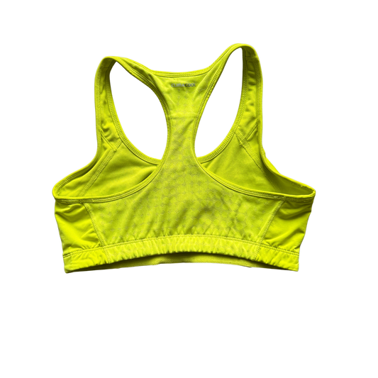 VINTAGE ADIDAS NEON YELLOW SPORTS BRA WITH STRIPES