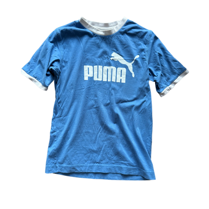 VINTAGE PUMA BLUE T-SHIRT WITH WHITE DETAILING