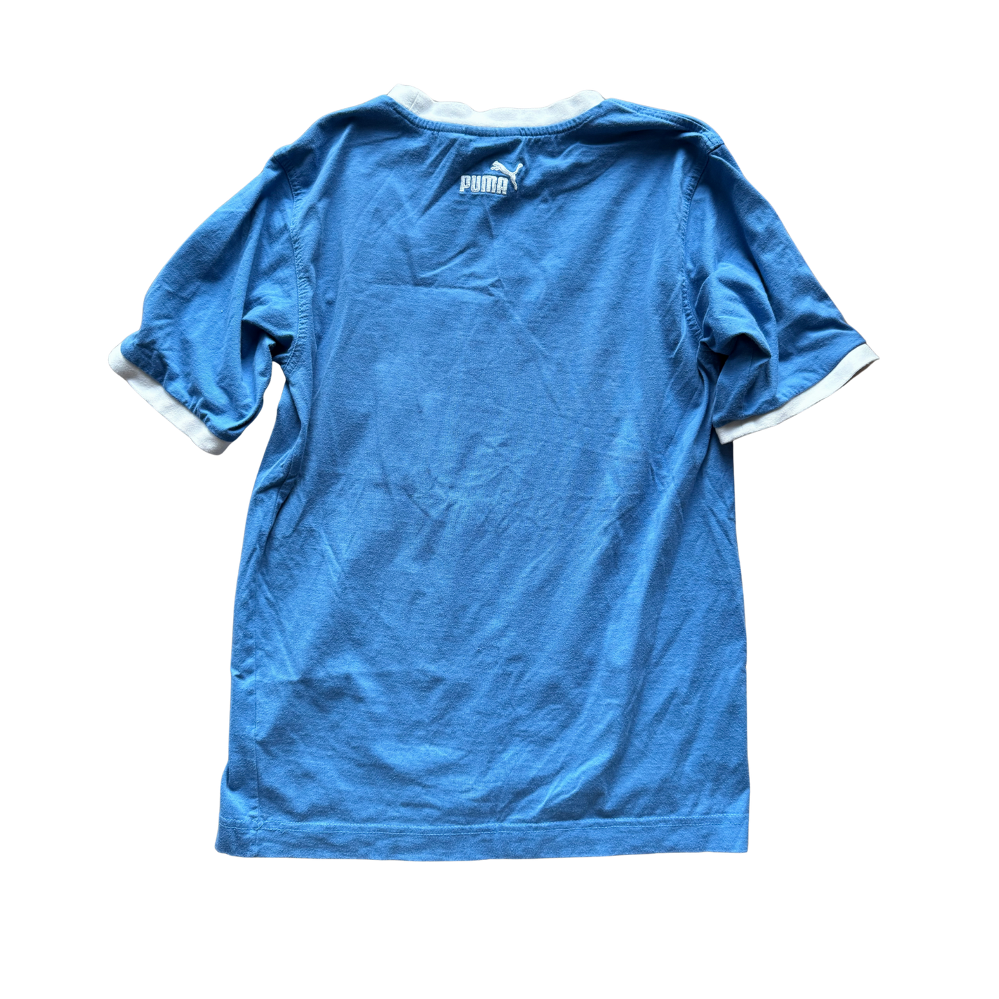 VINTAGE PUMA BLUE T-SHIRT WITH WHITE DETAILING