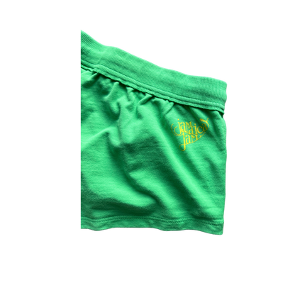 VINTAGE PUMA BRIGHT GREEN LOW-RISE SPORTS SHORTS