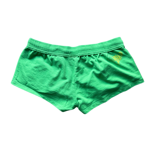 VINTAGE PUMA BRIGHT GREEN LOW-RISE SPORTS SHORTS