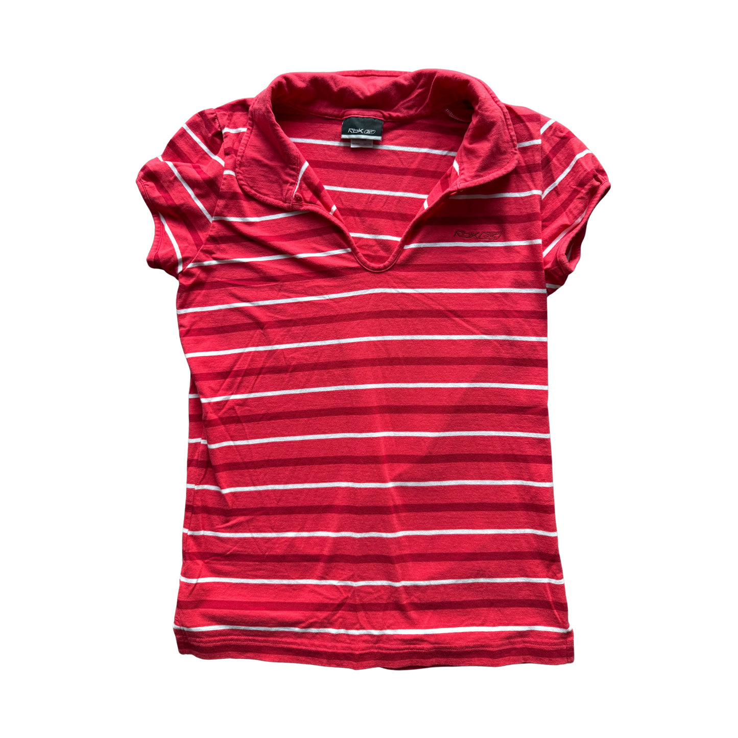 VINTAGE REEBOOK RED STRIPED POLO