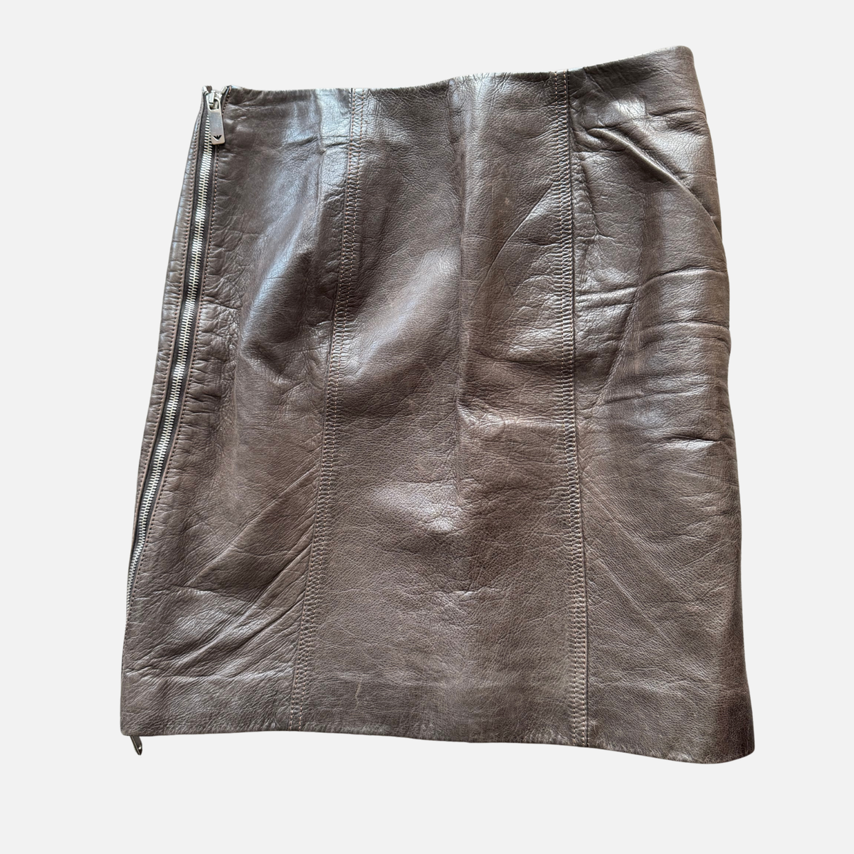 Emporio Armani 2003 Leather Pencil Skirt